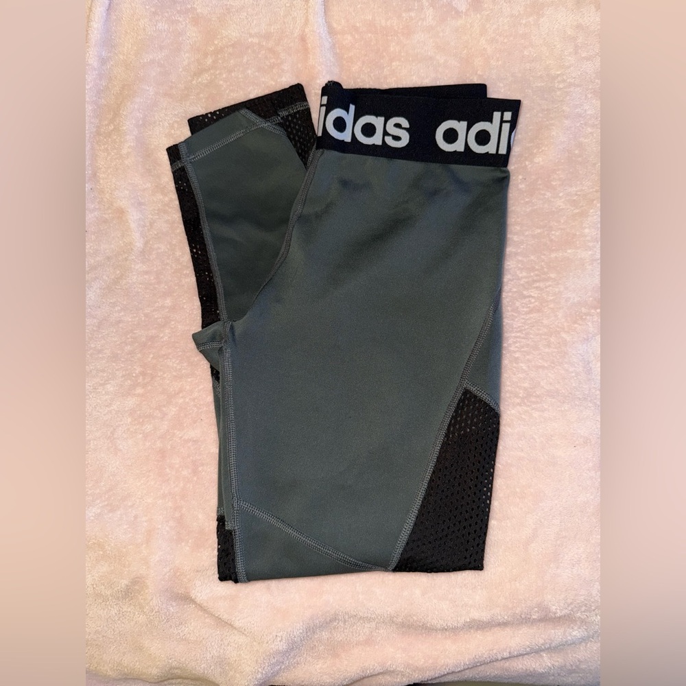 Adidas Black and Gray Leggings